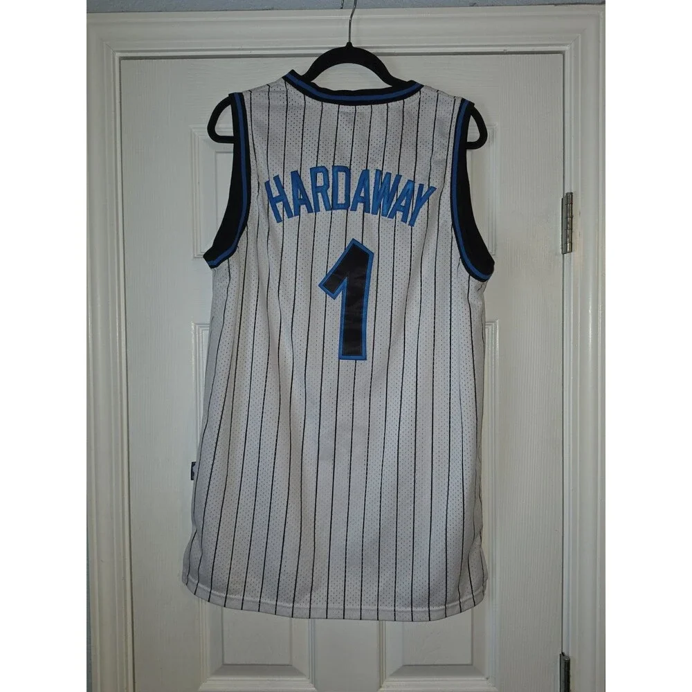 Vintage Nike Penny Hardaway #1 Orlando Magic Pinstripe White EUC Size L